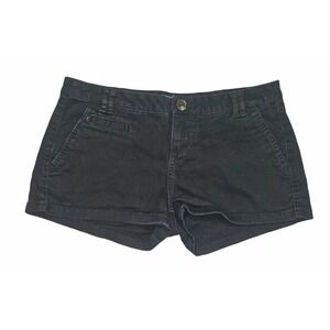 Express Womens Stretch Denim Shorts Size 2 Black Low Rise Chino Trouser Pocket 3